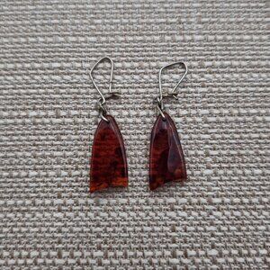 Sterling Silver Unknown Material Handmade Earrings A2680